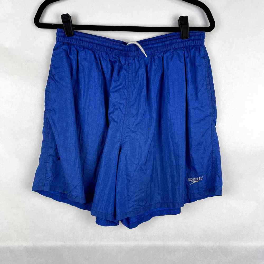 Vintage Speedo Swim Shorts Trunks Blue Size Large Unlined Pockets